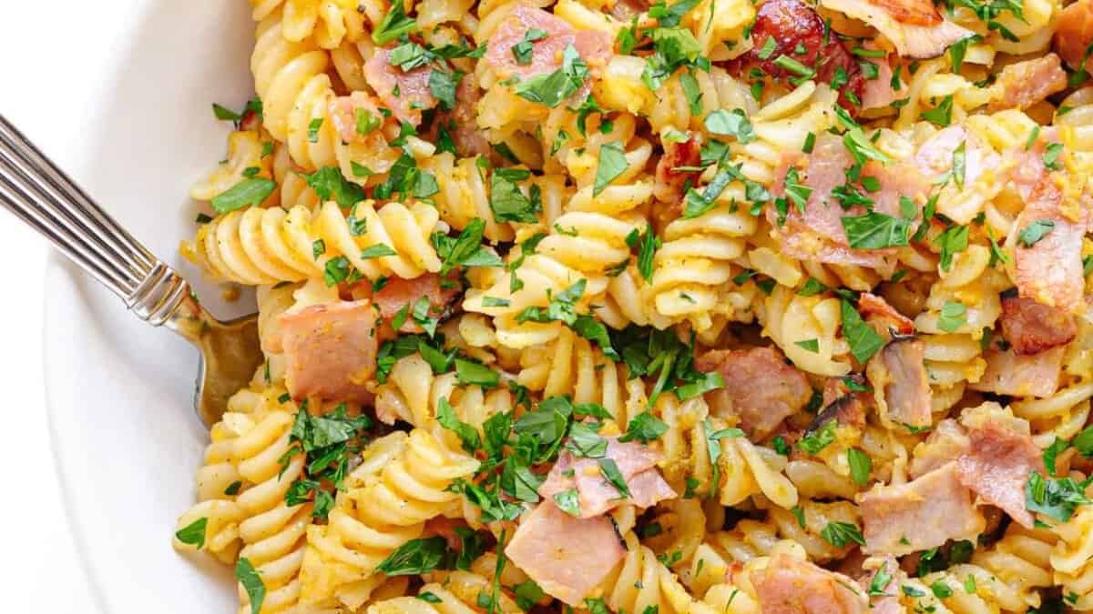 German Ham and Egg Pasta.