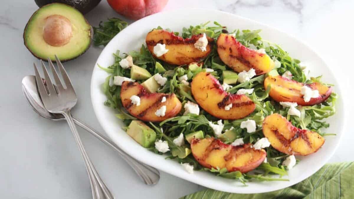 Grilled Peach & Goat Cheese Salad.