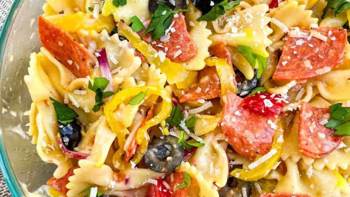 Italian Pasta Salad with Pepperoni.