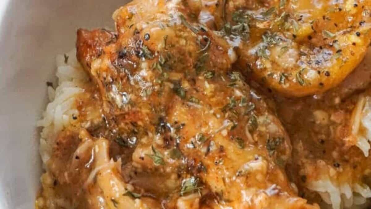 Lemon Butter Slow Cooker Chicken Thighs.