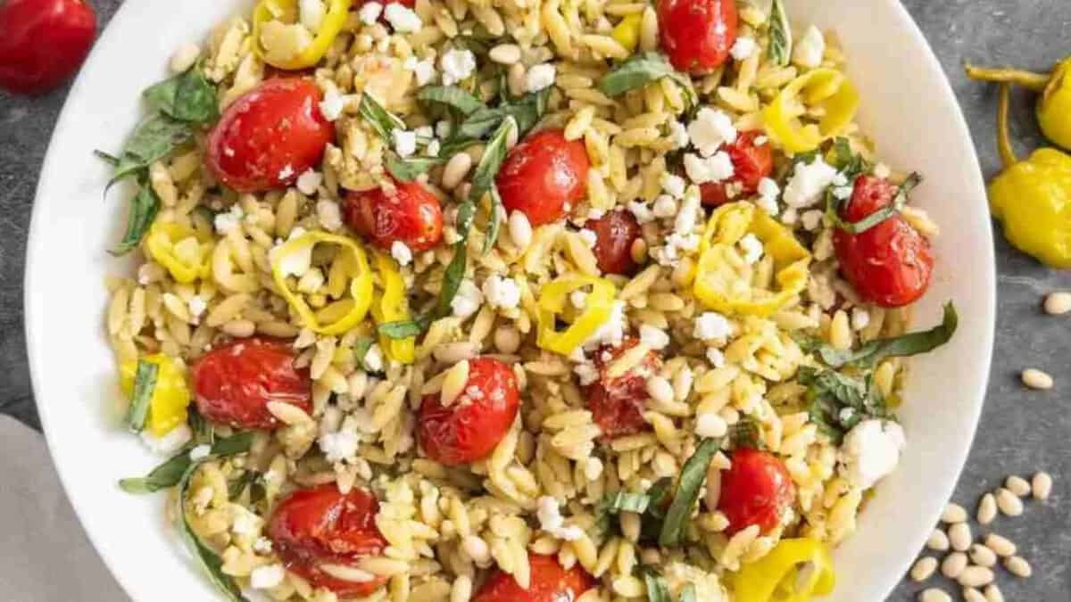 Orzo Pesto Pasta Salad.