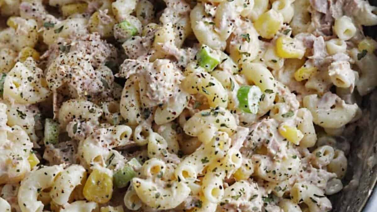 Pasta Tuna and Sweetcorn Salad.
