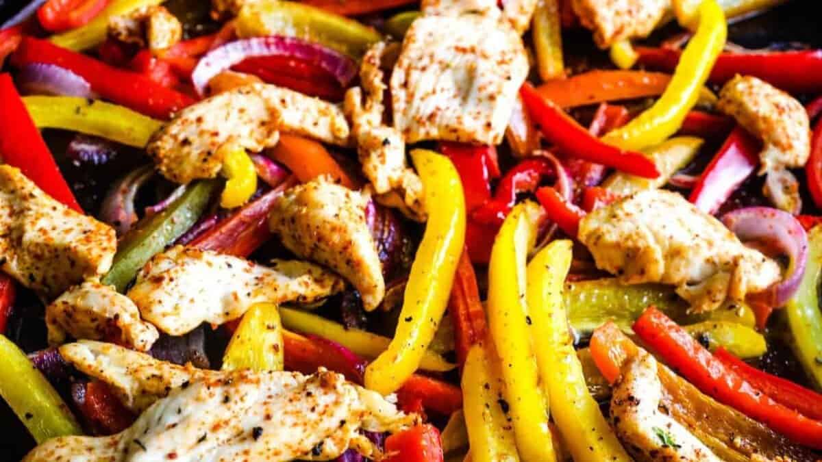 Sheet Pan Chicken Fajitas.