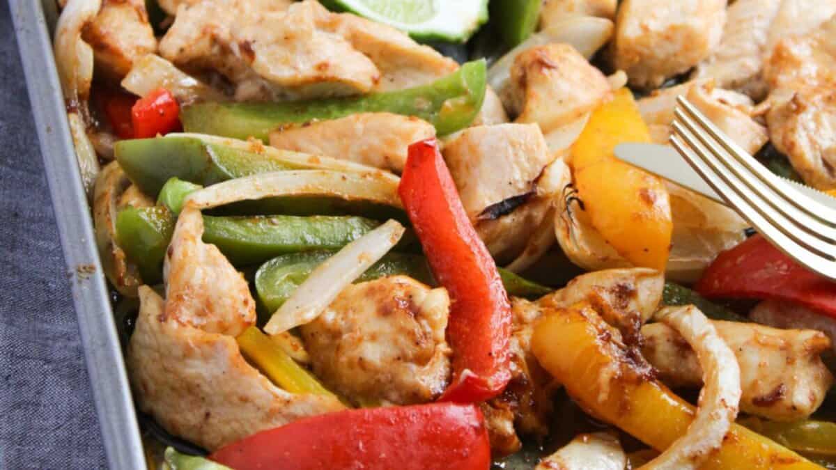 Sheet Pan Chicken Fajitas.