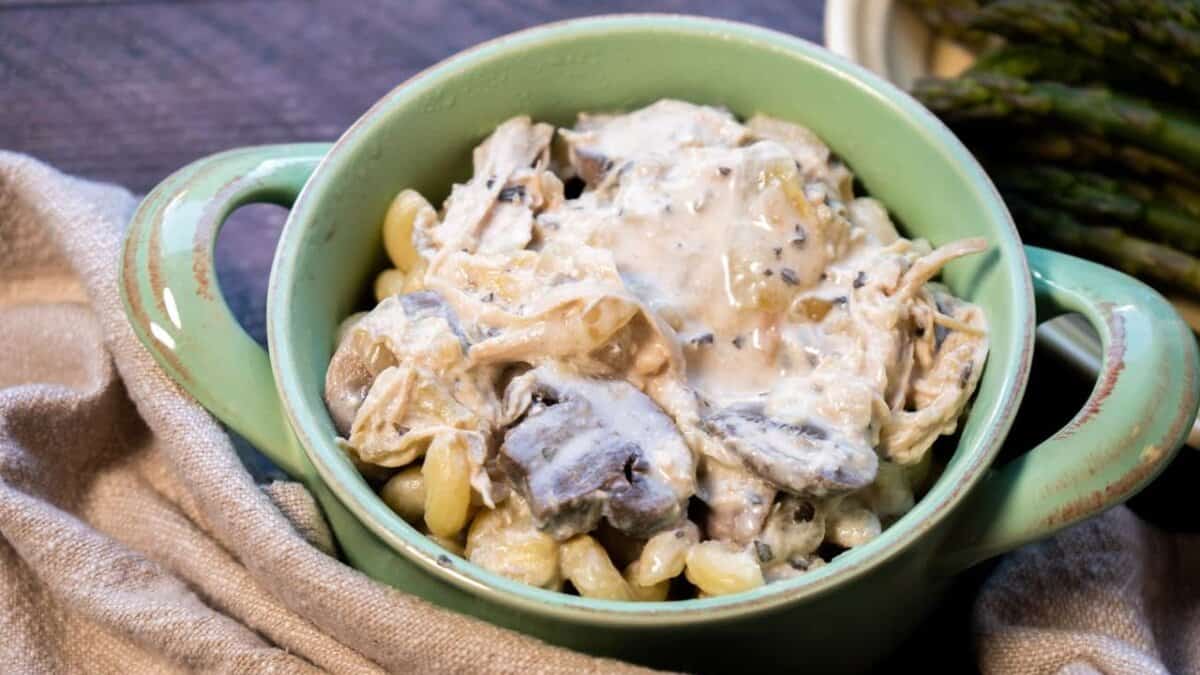 Slow Cooker Artichoke Mushroom Chicken.