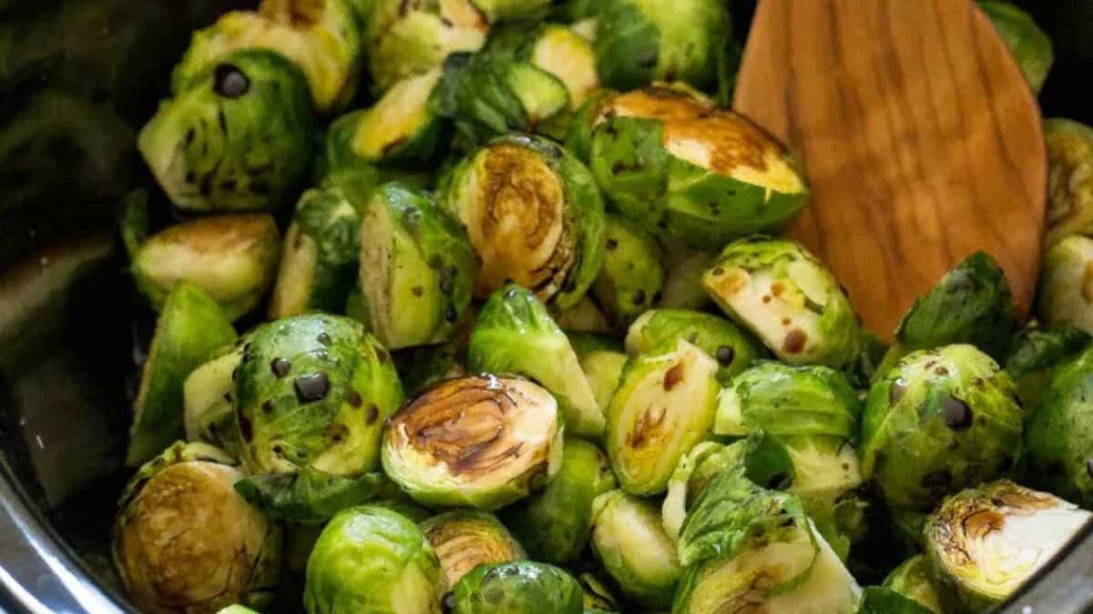 Slow Cooker Balsamic Brussels Sprouts.