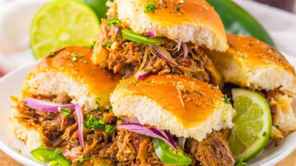 Slow Cooker Birria Sliders.