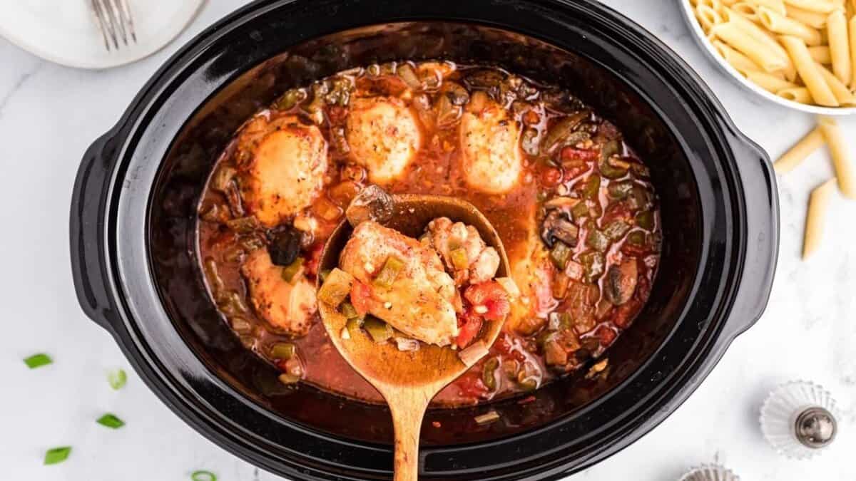 Slow Cooker Chicken Cacciatore.