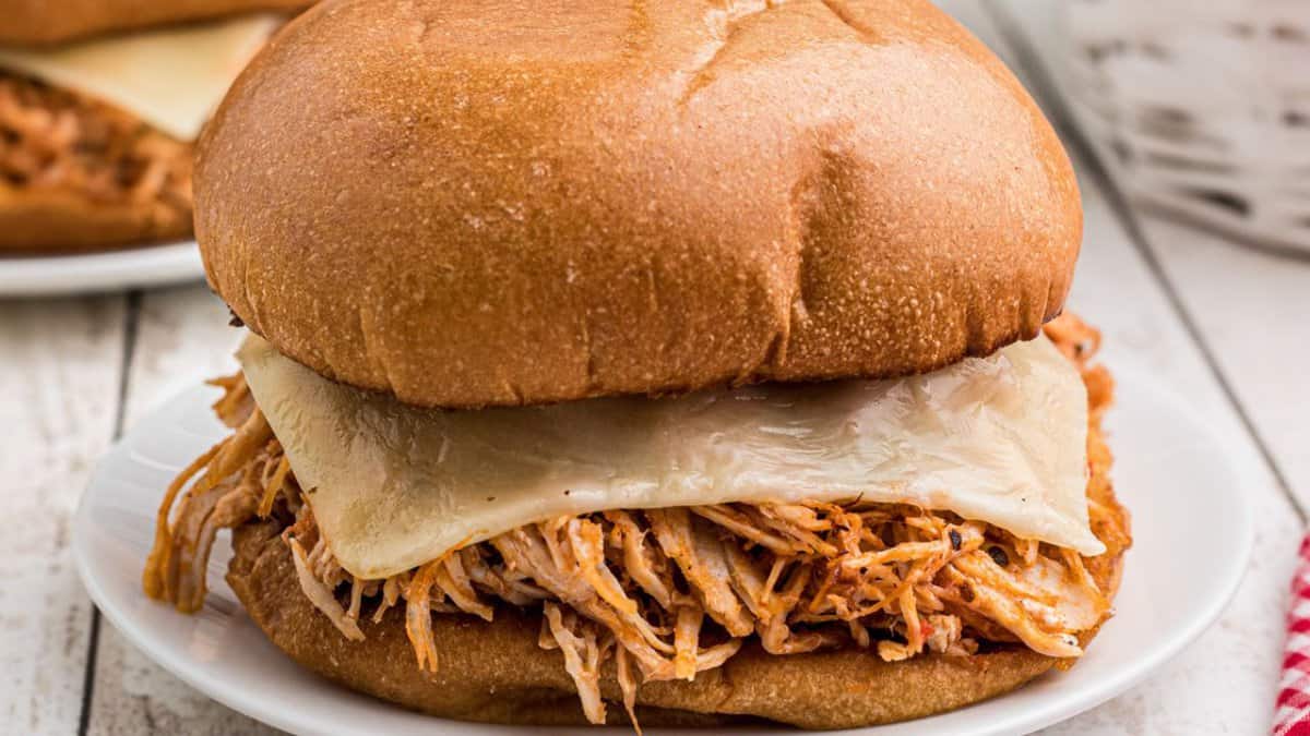 Slow Cooker Chicken Parmesan Sandwiches.
