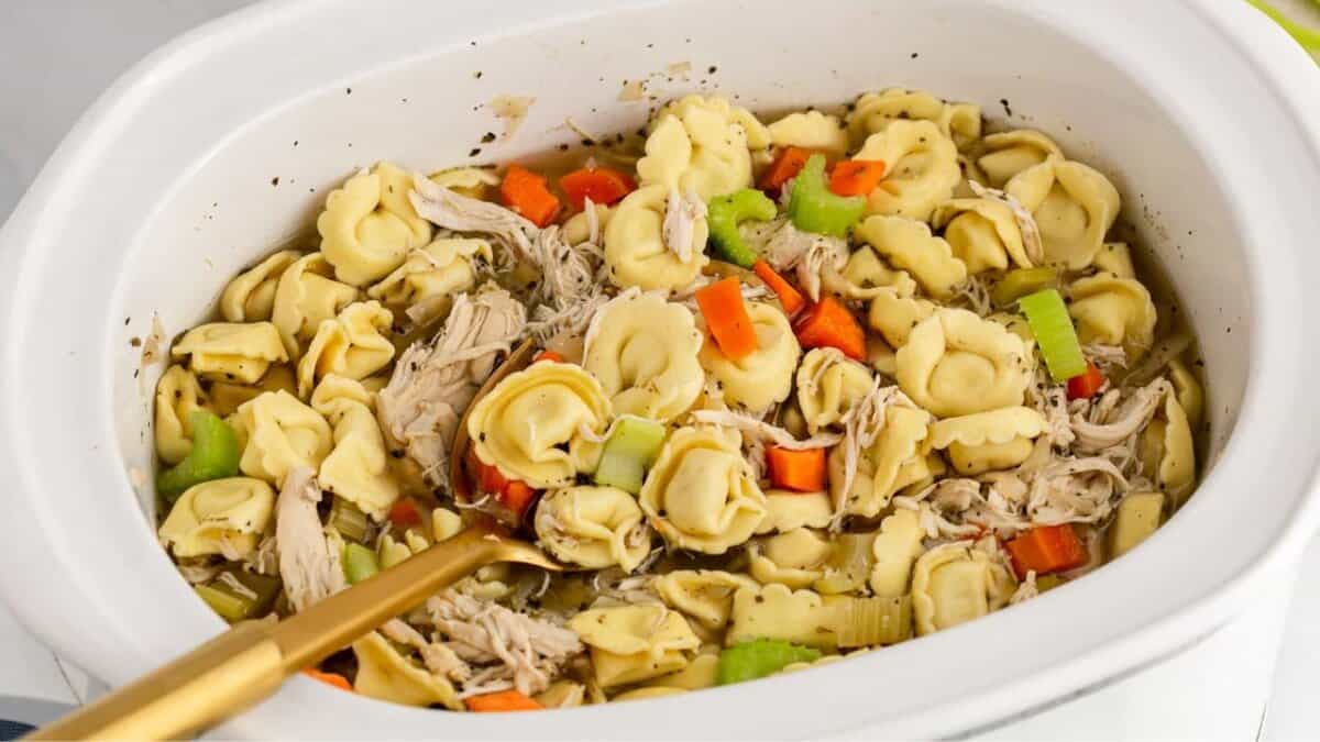 Slow Cooker Chicken Tortellini Soup.