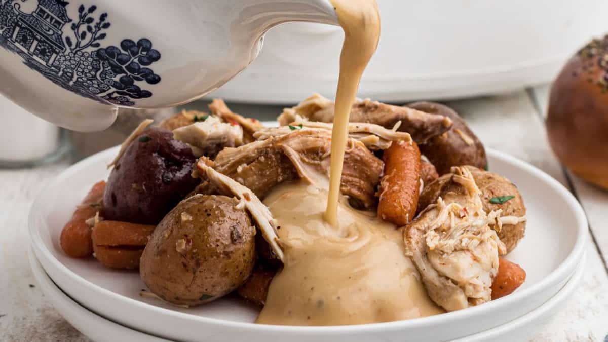 Slow Cooker Italian Chicken with Gravy.
