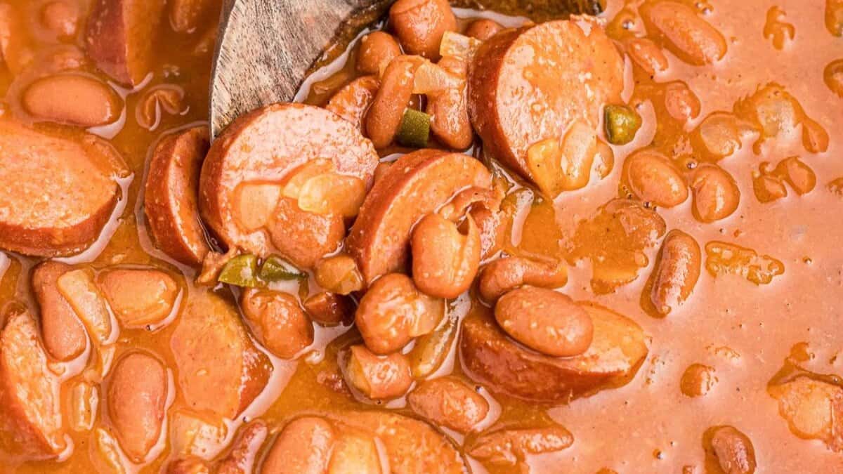 Slow Cooker Kielbasa and Beans.