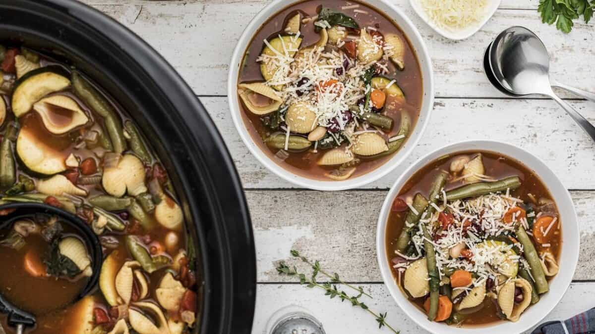 Slow Cooker Minestrone Soup.