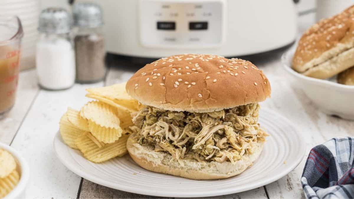 Slow Cooker Ohio Chicken Sandwiches.