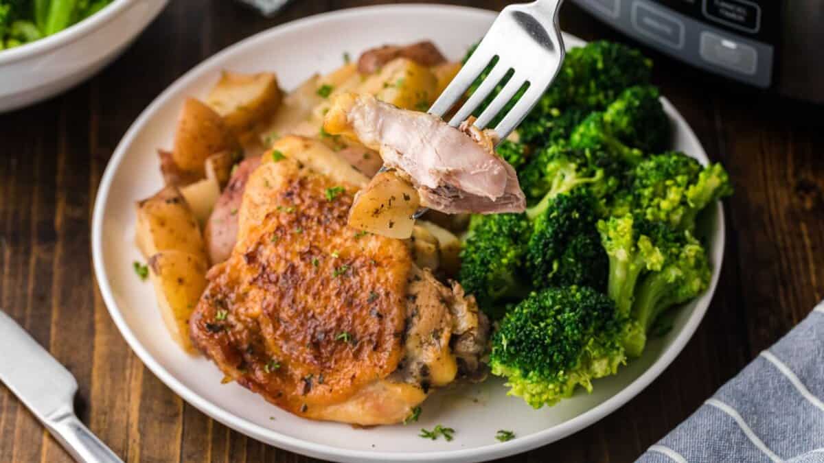 Slow Cooker Ranch Chicken and Red Potatoes.
