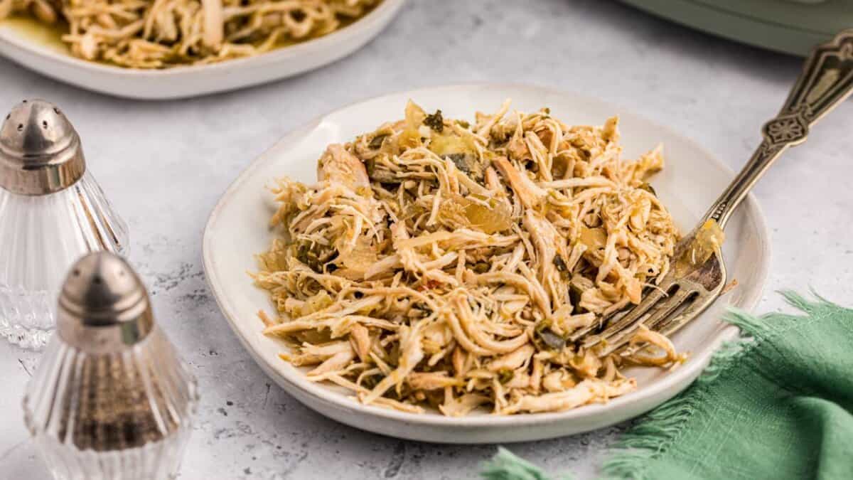Slow Cooker Salsa Verde Chicken.