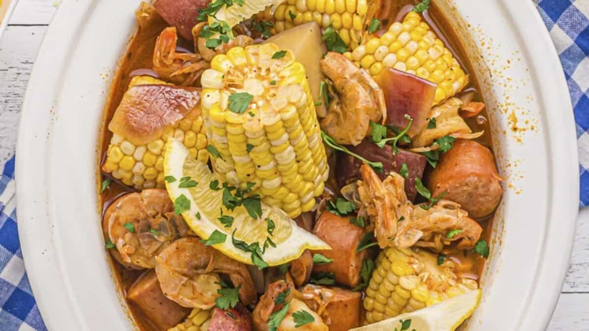Slow Cooker Shrimp Boil.