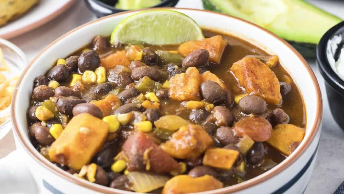 Slow Cooker Vegetarian Sweet Potato Chili.