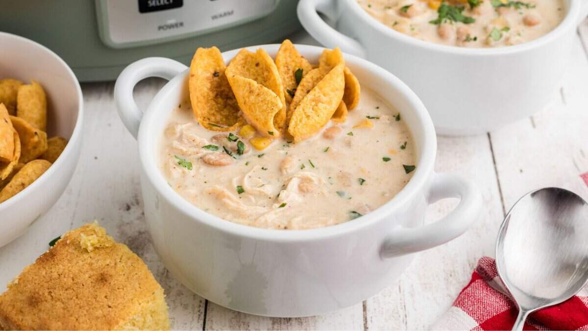Slow Cooker White Chicken Chili.