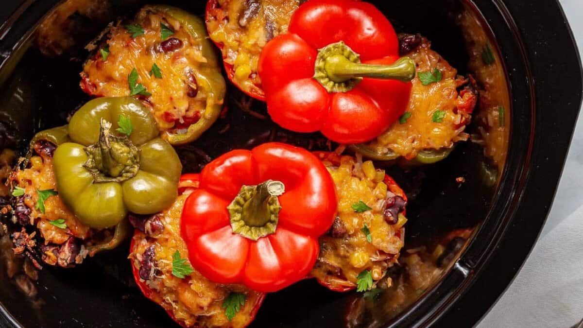 Southwestern Stuffed Peppers with Cheese.
