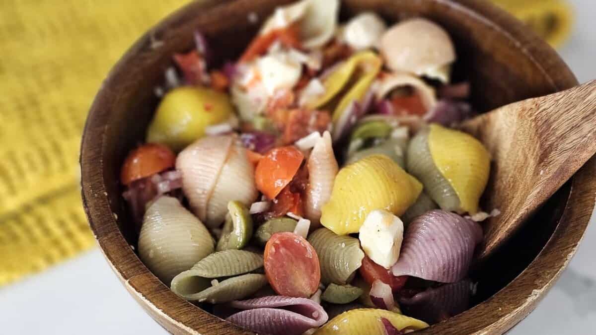 Spanish Inspired Pasta Salad.