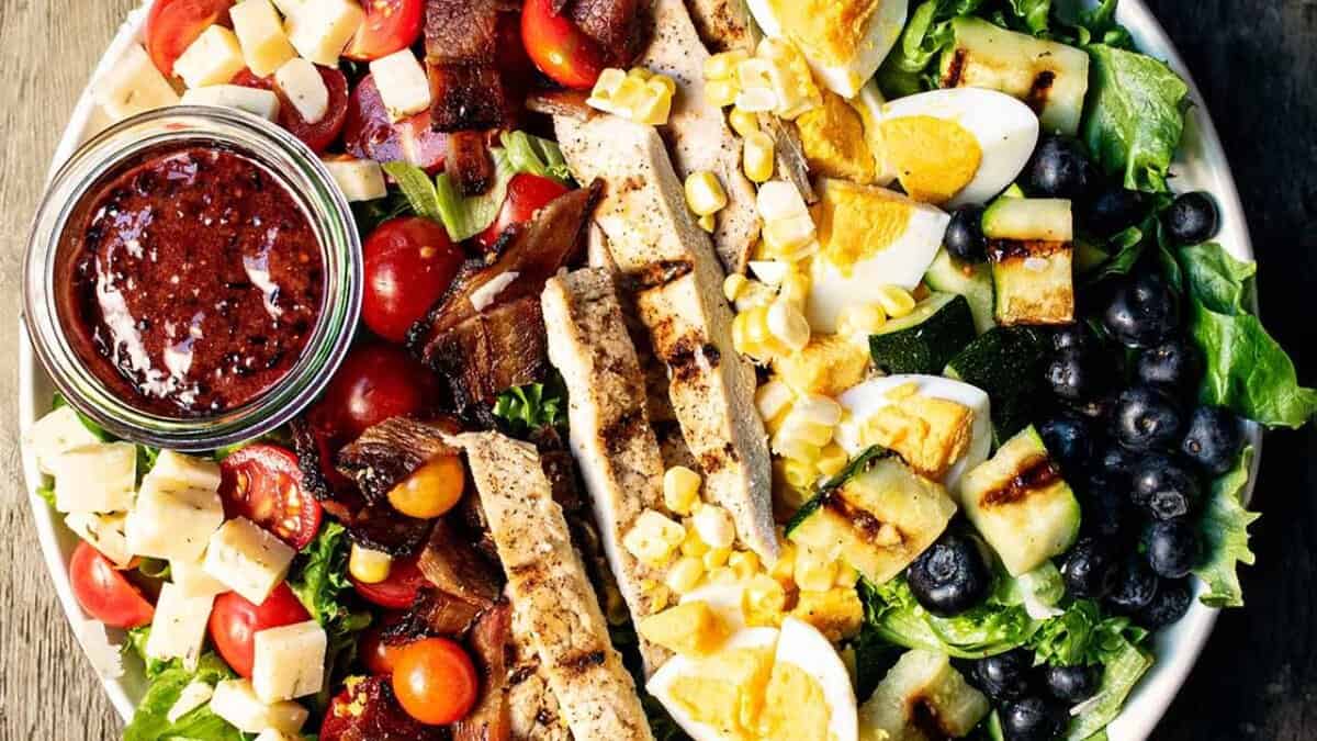 Summer Cobb Salad with Corn & Blueberries.