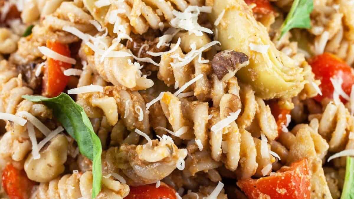 Sundried Tomato Pesto Pasta Salad.
