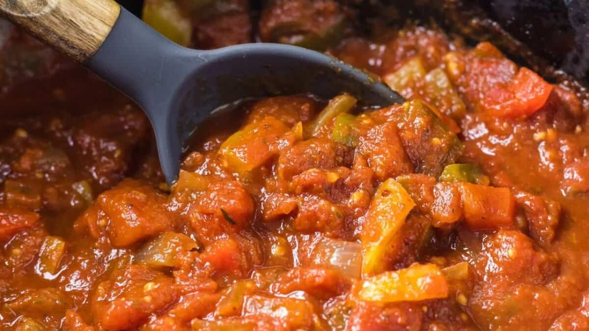 Vegetarian Slow Cooker Spaghetti Sauce.