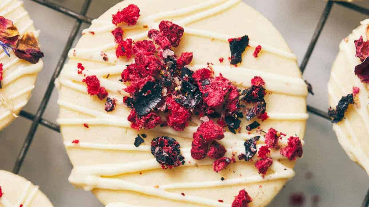 White chocolate raspberry cookies.