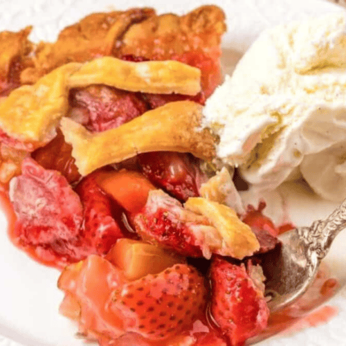 Strawberry rhubarb pie.