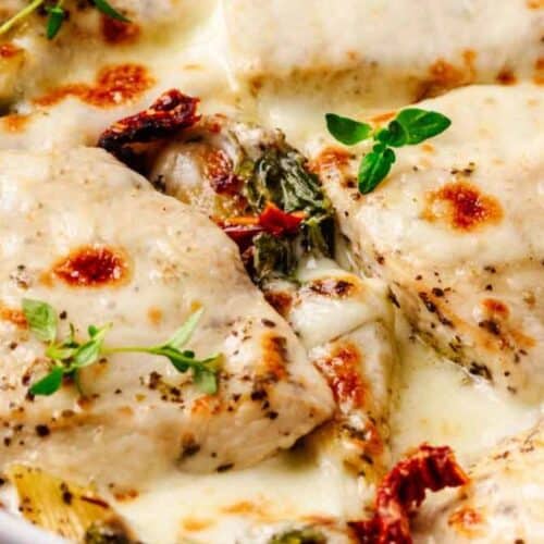 Tuscan chicken bake.