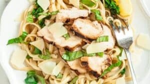 Lemon basil chicken linguine.
