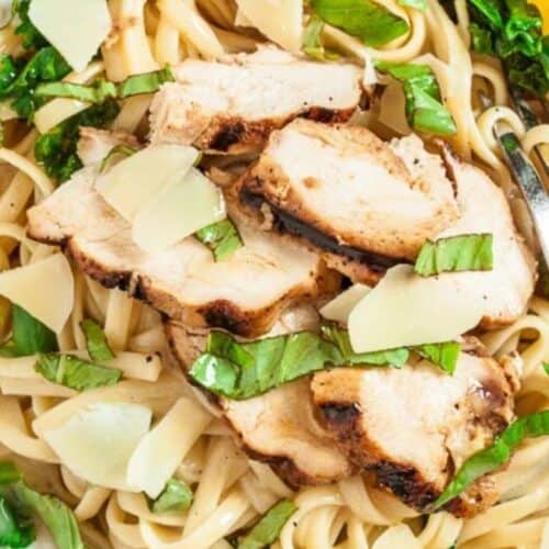 Lemon basil chicken linguine.