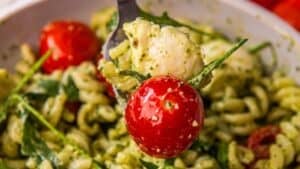 Pesto pasta salad.