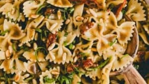 Sun-dried tomato pasta salad.