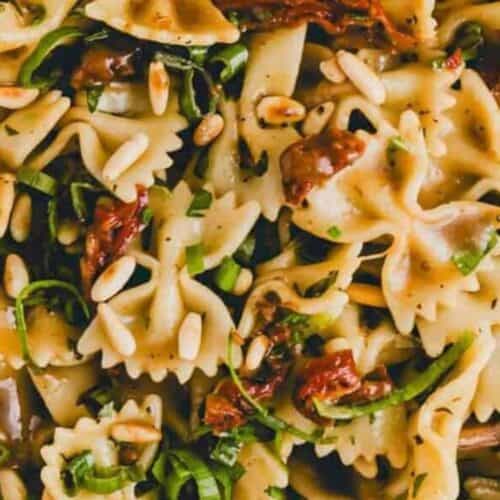 Sun-dried tomato pasta salad.