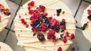 White chocolate raspberry cookies.