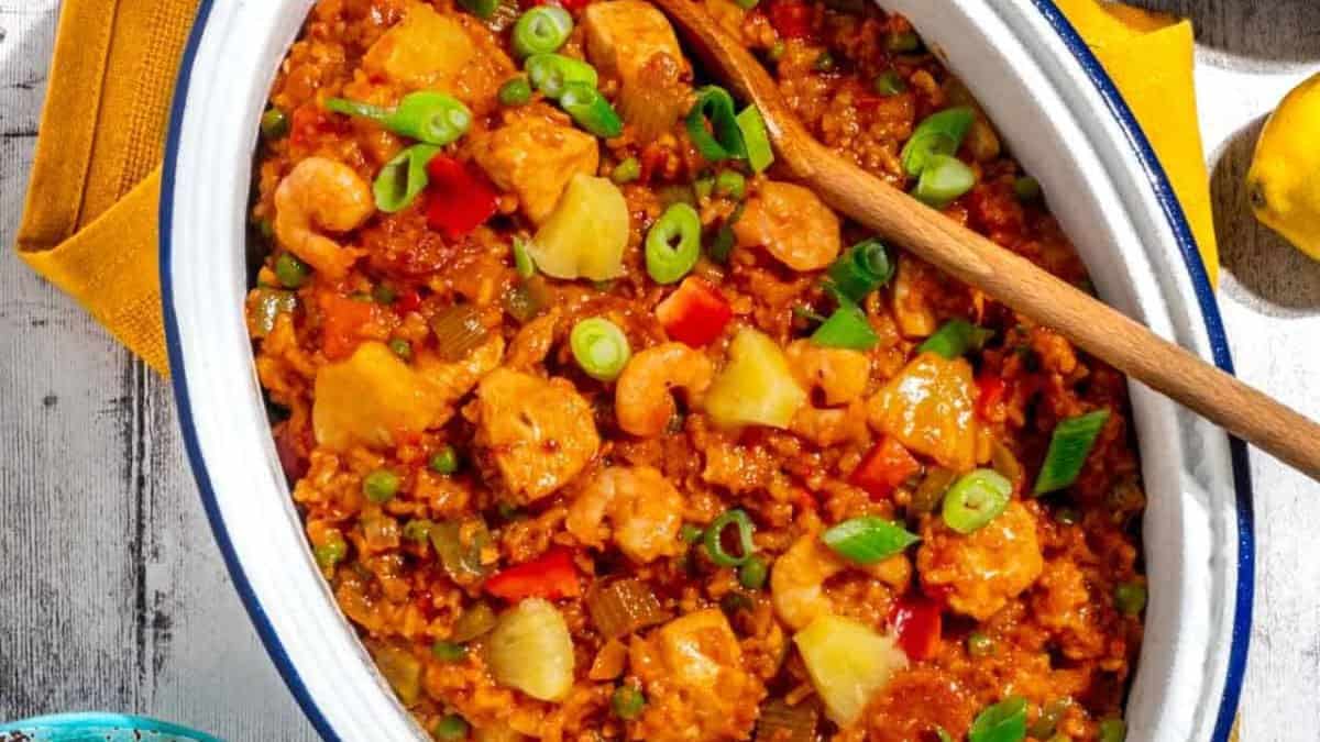 Chicken and Chorizo Jambalaya.