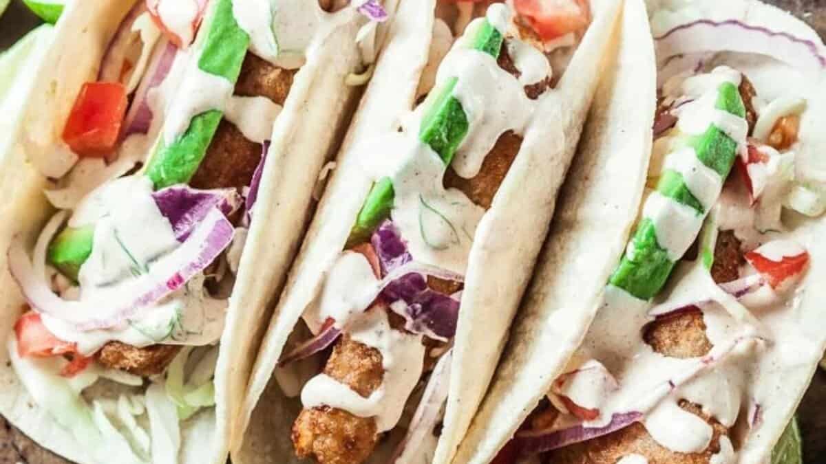 Crispy Baja Fish Tacos.