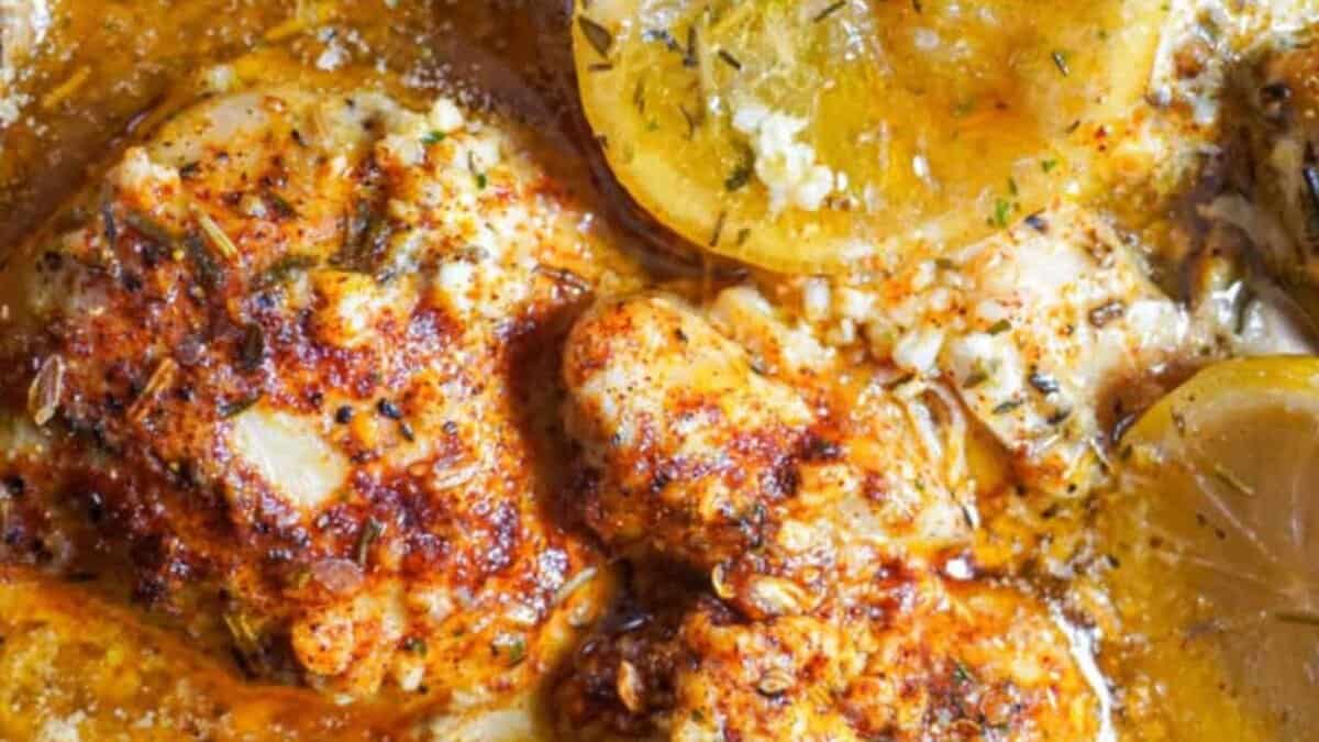 Lemon Butter Slow Cooker Chicken Thighs.