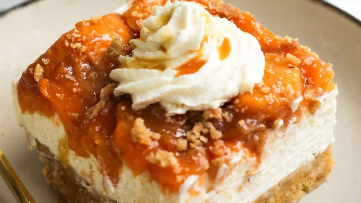 No-Bake Peach Cheesecake Bars.