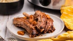 Peachy barbecue ribs.