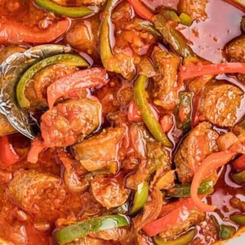 Sausage and peppers.