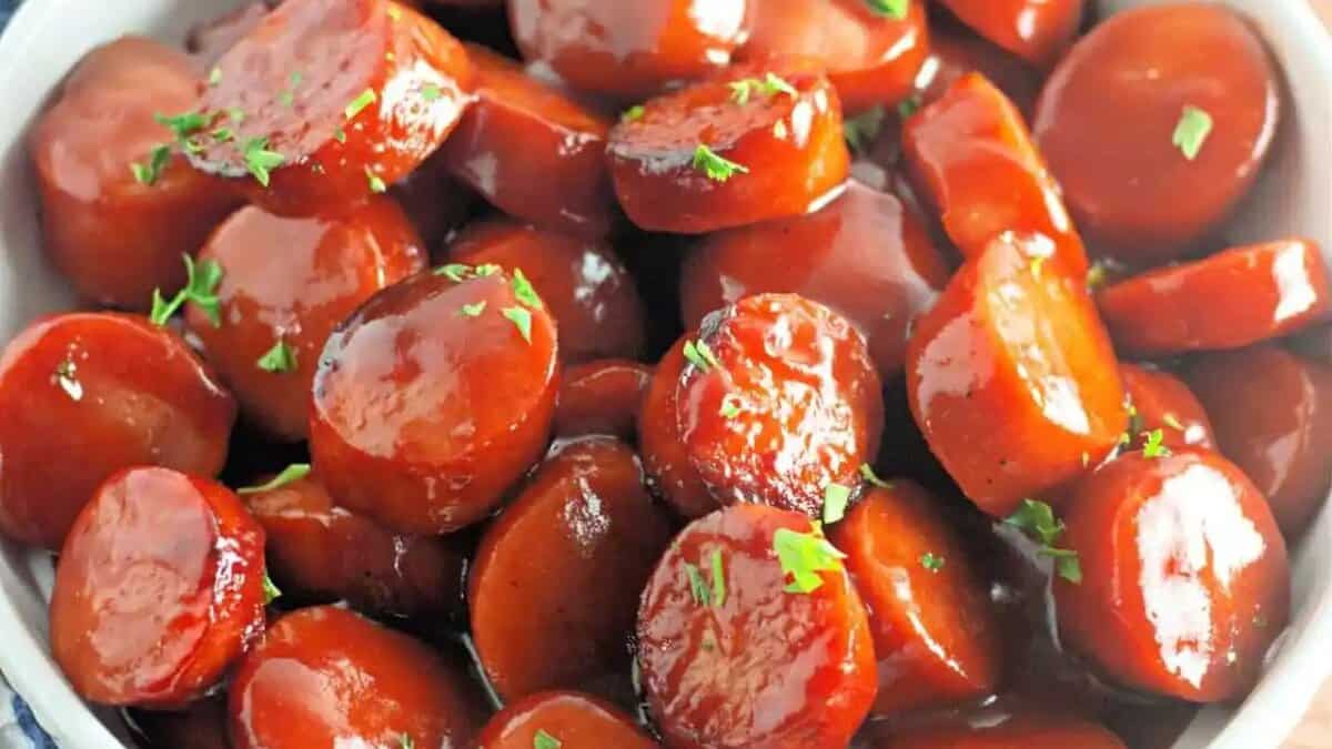Baked BBQ Kielbasa.