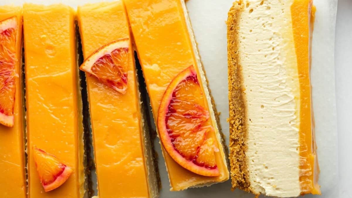 Easy Vegan No Bake Orange Cheesecake.