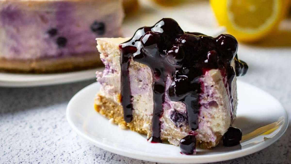 Lemon and Blueberry Cheesecake.