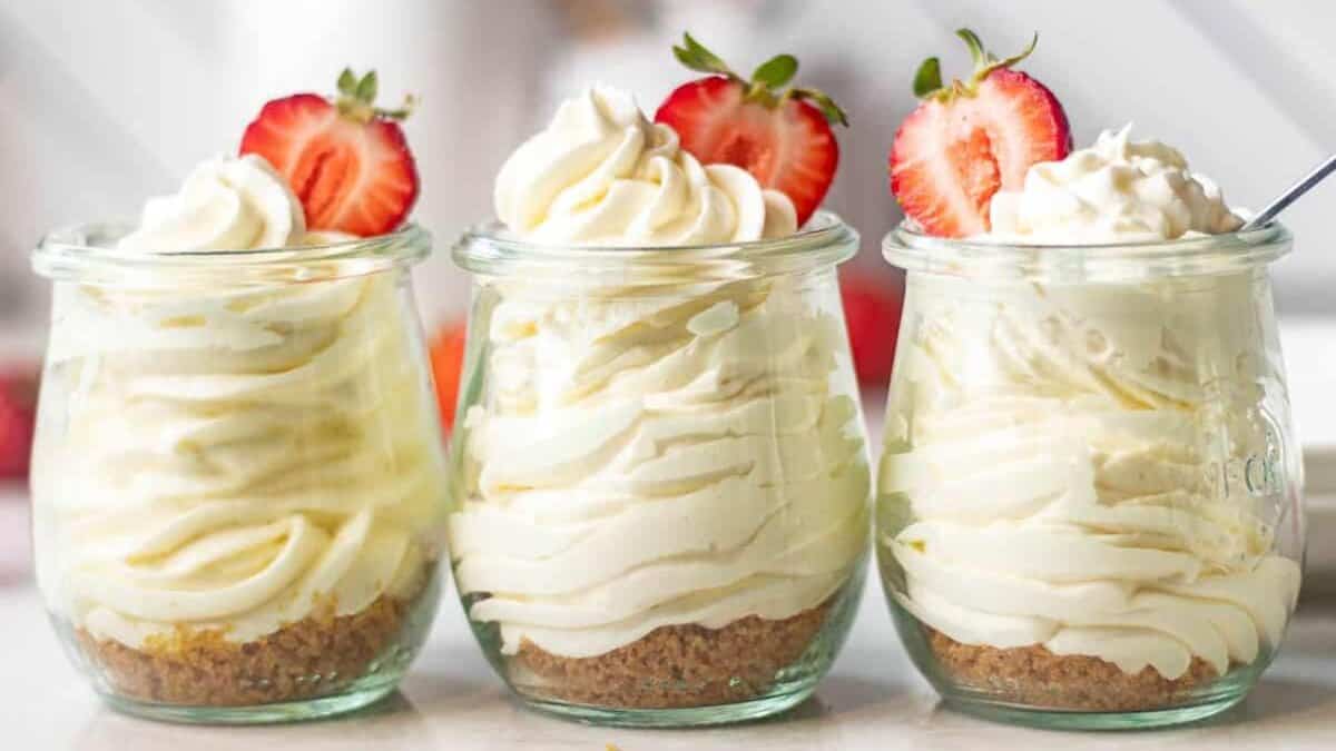 No Bake Cheesecake Mousse Cups.