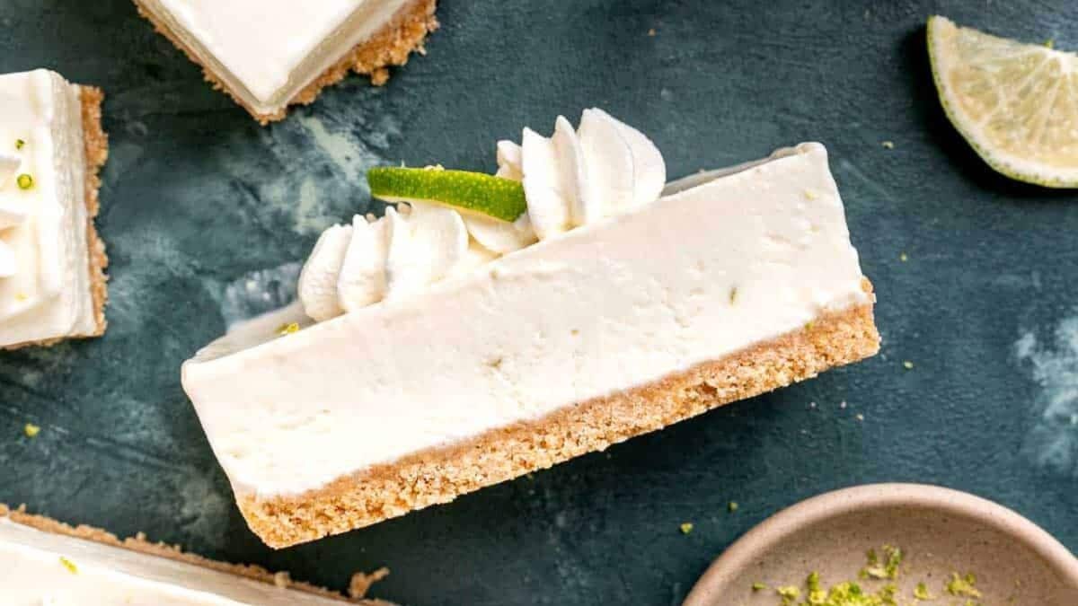 No Bake Key Lime Cheesecake Bars.