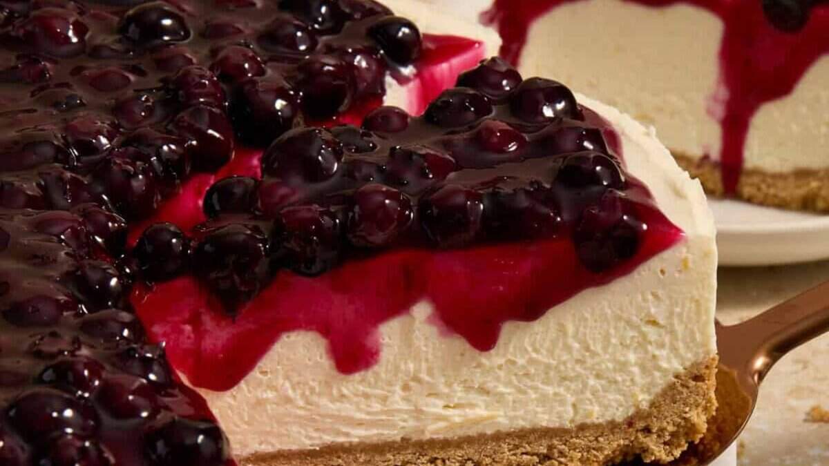 No-Bake Lemon Blueberry Cheesecake.