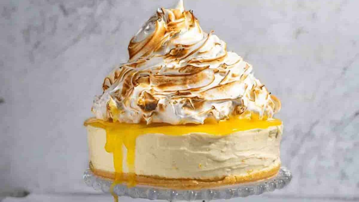 No Bake Lemon Meringue Cheesecake.